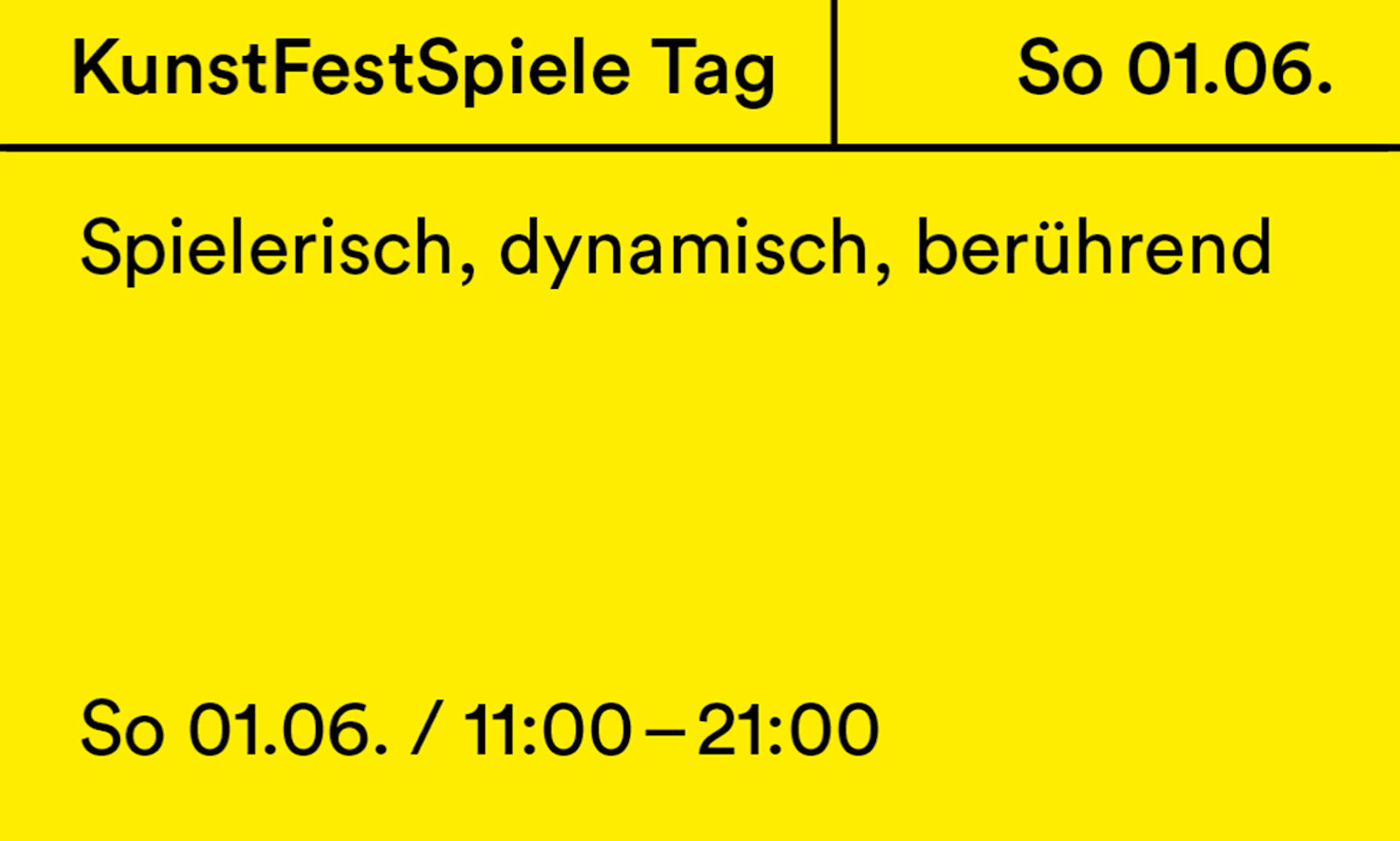 KunstFestSpiele Tag