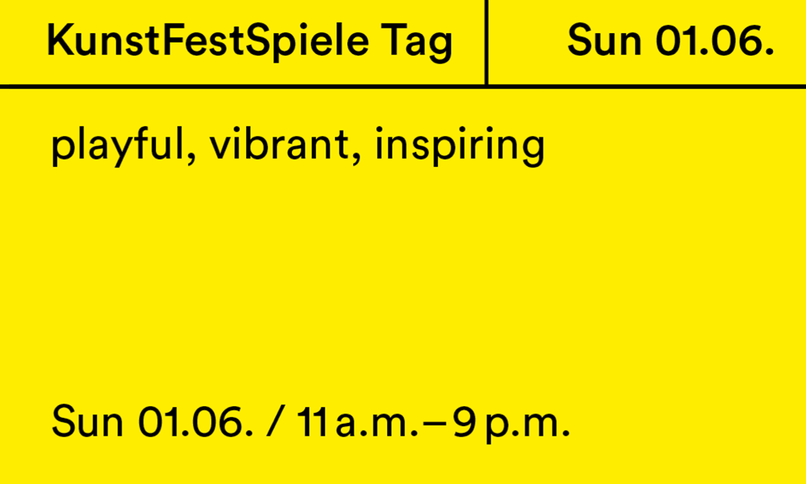 KunstFestSpiele Tag